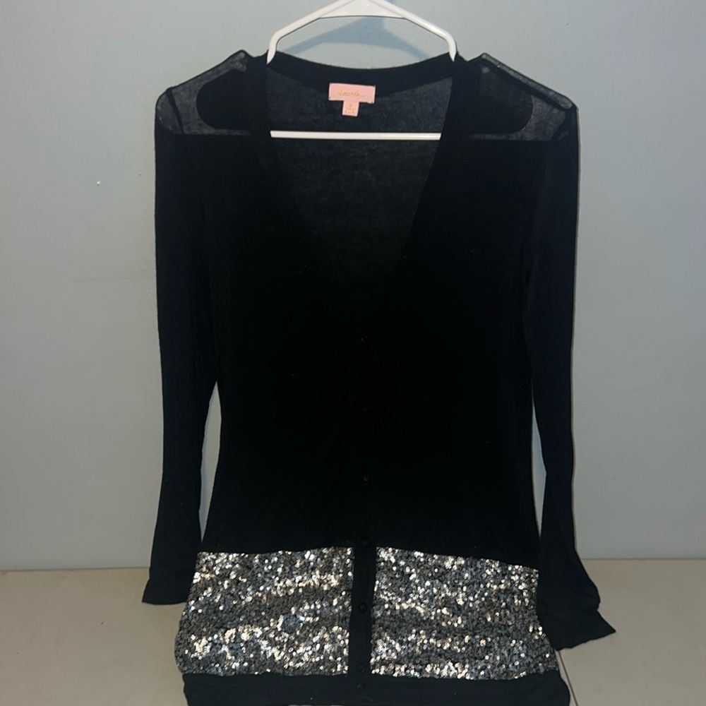 Hearts Tunic or light jacket long sleeve with sequins - Excellent cond